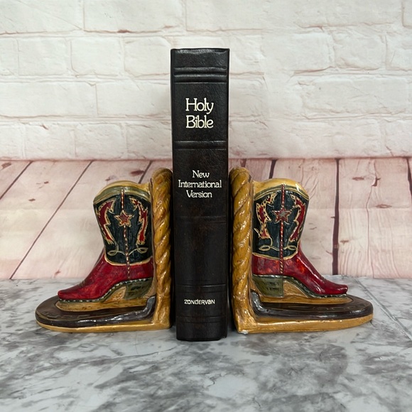 VTG Western Cowboy boots bookends SET OF TWO